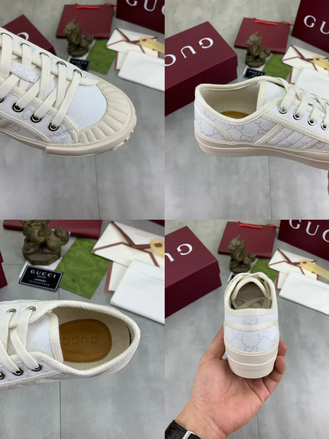 Men's shoes 💰P480 New Gucci thick-soled cloth shoes for women, high-quality version with logo patterned cloth surface, 5mm thick sole, ultra-light shoes, versatile and comfortable.  Fabric: Versatile floral fabric Lining: Versatile canvas Feet: Towel fabric Code number: 35-41 (41 customized) Packaging: Original packaging